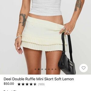 Soft Lemon Ruffle Mini Skirt